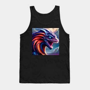 Ferocious Red, Purple, and Blue Dragon Tank Top